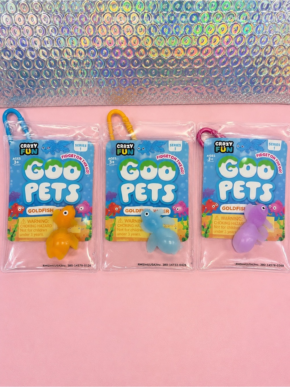 Goo Pets Goldfish Keychain - Yellow, Blue, Purple
Sold separately
